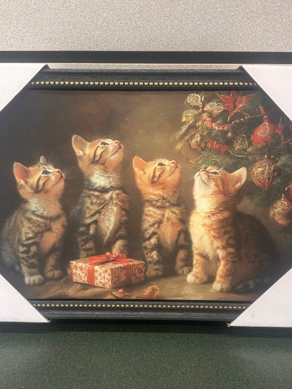 Festive Orange Tabby Kittens Wall Art Print
